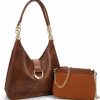 Hobo Handbags | molshine Molshine 2Pcs Fashion Vegan Leather Handbags Set, Hobo Shoulder Bag, Metal Chain Crossbody Bag For Women Lady Hb038