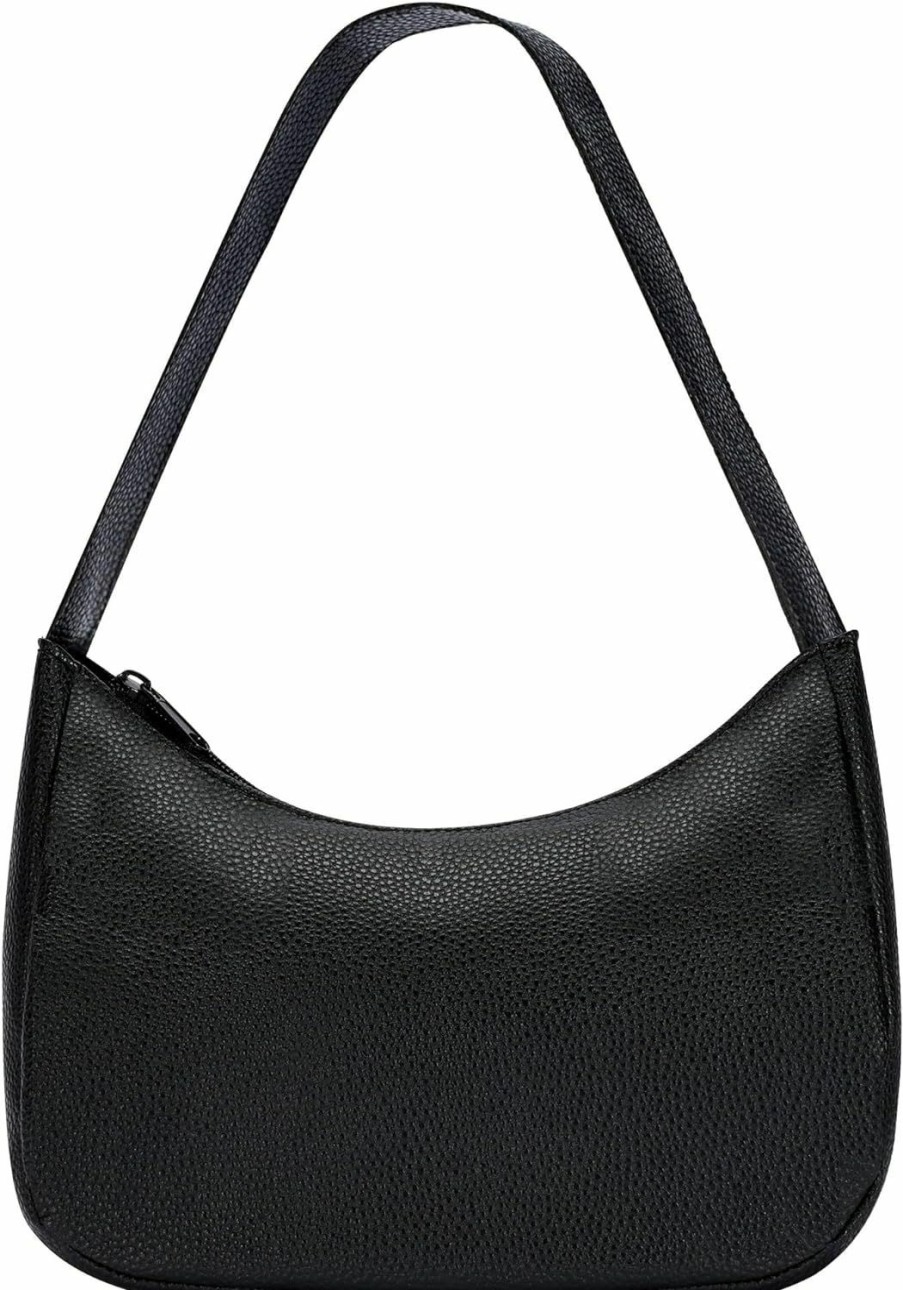 Hobo Handbags | Chelmon Women'S Black Shoulder Bags, Small Hobo Tote Elegant Clutch Purse With Zipper Closure