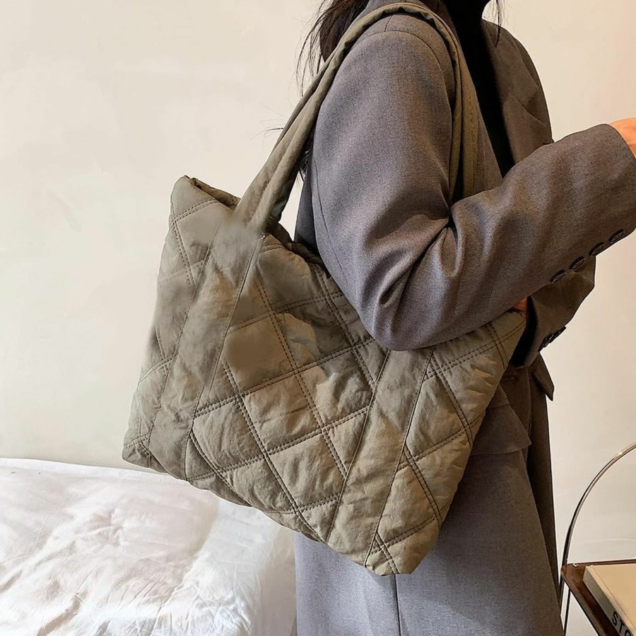 Hobo Handbags | GETERUUV Geteruuv Quilted Tote Bag For Women Puffer Tote Bag Nylon Padded Shoulder Bag Lightweight Puffer Bags Casual Puffy Hobo Bag