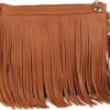 Hobo Handbags | Fecialy Fecialy Women Fringe Tassel Crossbody Bag Leather Shoulder Bag Clutch Purse Hobo Handbag With Wrist Strap Messenger Bag