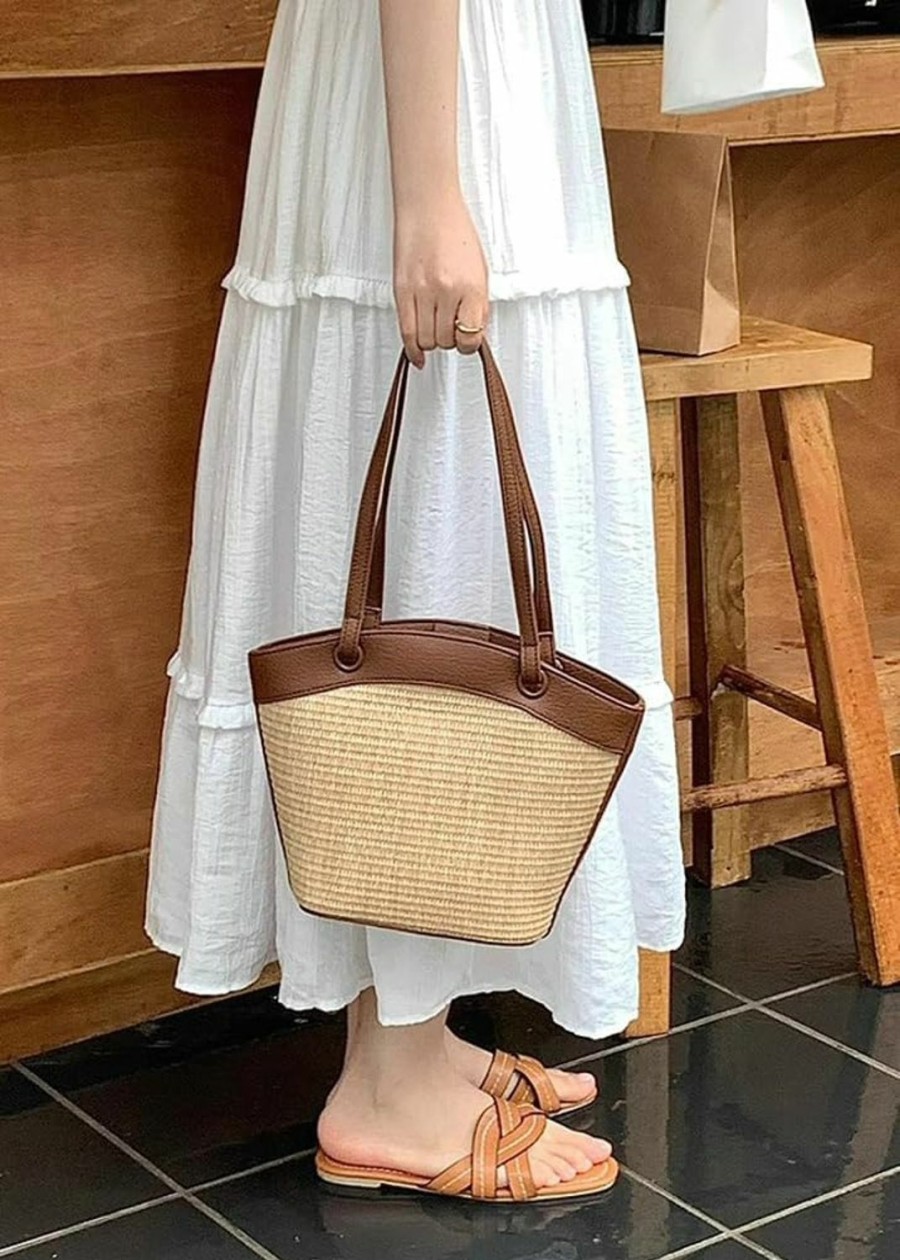 Hobo Handbags | Hzxsny Straw Bag For Women Straw Beach Bag Tote Bag French Retro Shoulder Bag Handbag Summer Woven Hobo Bag 2024 Travel Tote Bags