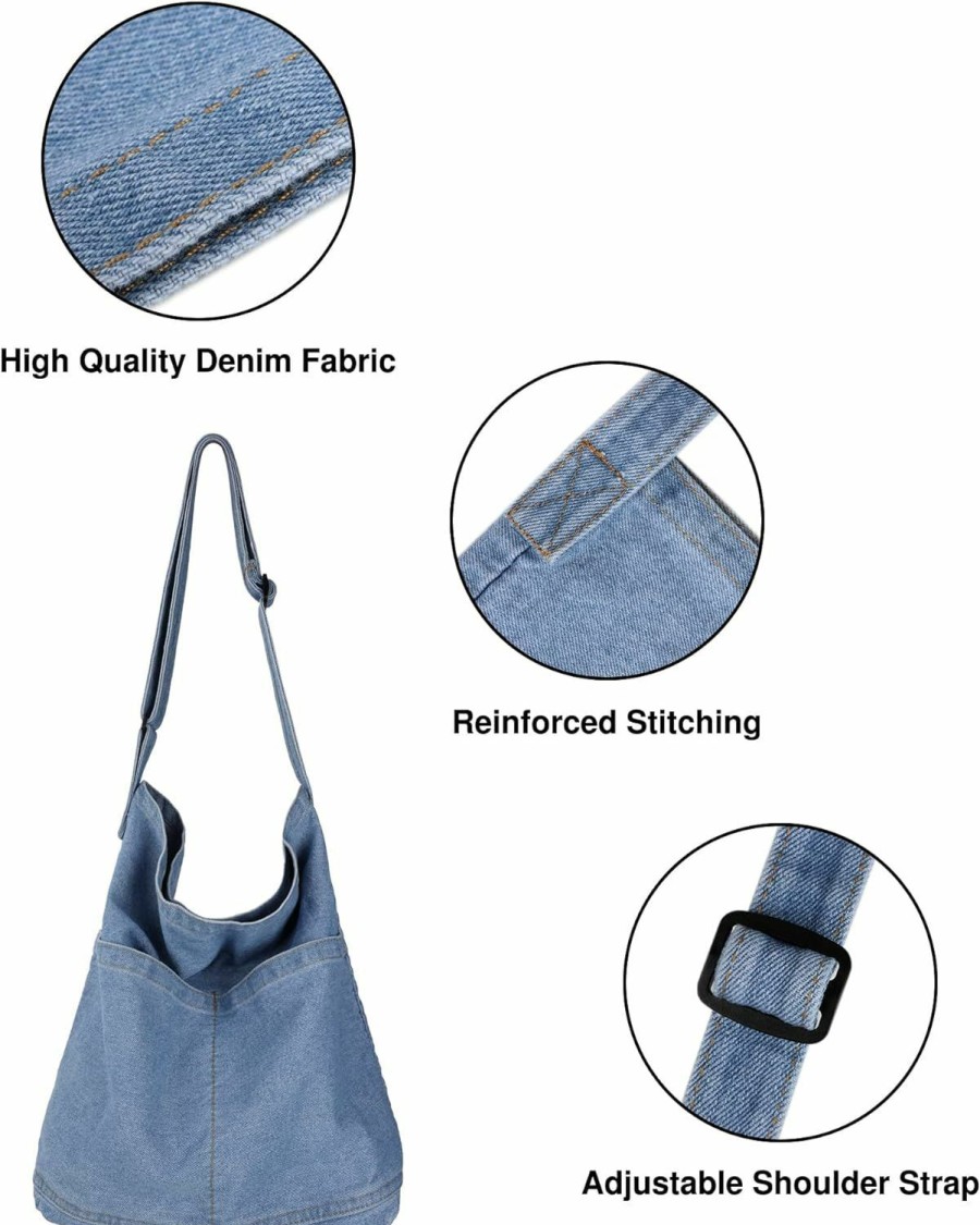 Hobo Handbags | Youjaree Denim Shoulder Bag Casual Tote Bag Large Hobo Handbag Jean Purse For Women