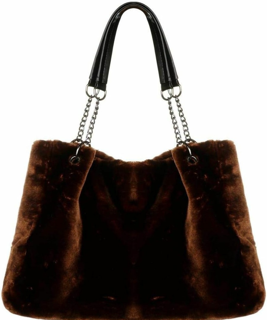 Hobo Handbags | Gets Large Capacity Fuzzy Shoulder Bags For Women Hobo Handbags Fur Handbags Fashion Bags