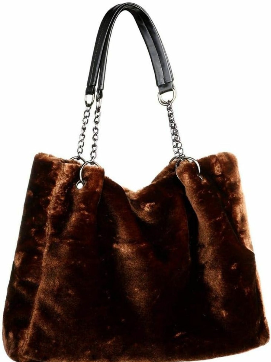 Hobo Handbags | Gets Large Capacity Fuzzy Shoulder Bags For Women Hobo Handbags Fur Handbags Fashion Bags