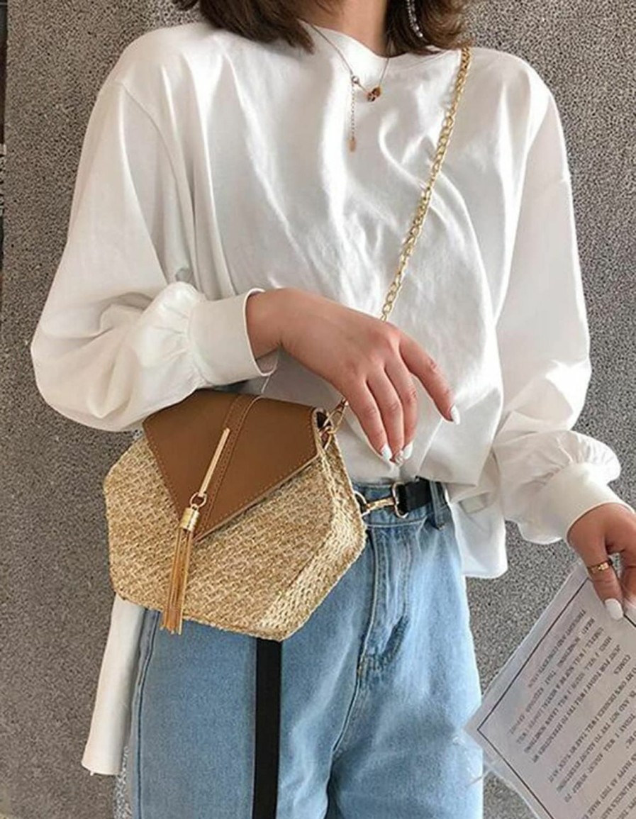 Hobo Handbags | Niction Crossbody Bags For Women Straw Beach Bag Hobo Bag Satchel Bag Tote Handbags Cute Straw Travel Bag Crossbody Bag 2024