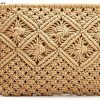 Hobo Handbags | Magibag Magibag Crochet Tassel Handbag Straw Envelope Clutch Bag Cotton Macrame Purse Hobo Hand-Woven Beach Wristlet Bag With Zipper