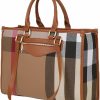 Hobo Handbags | aiunone Aiunone Tote Bag For Women - Designer Handbags Plaid Canvas Large Capacity Fashion Spacious Satchel