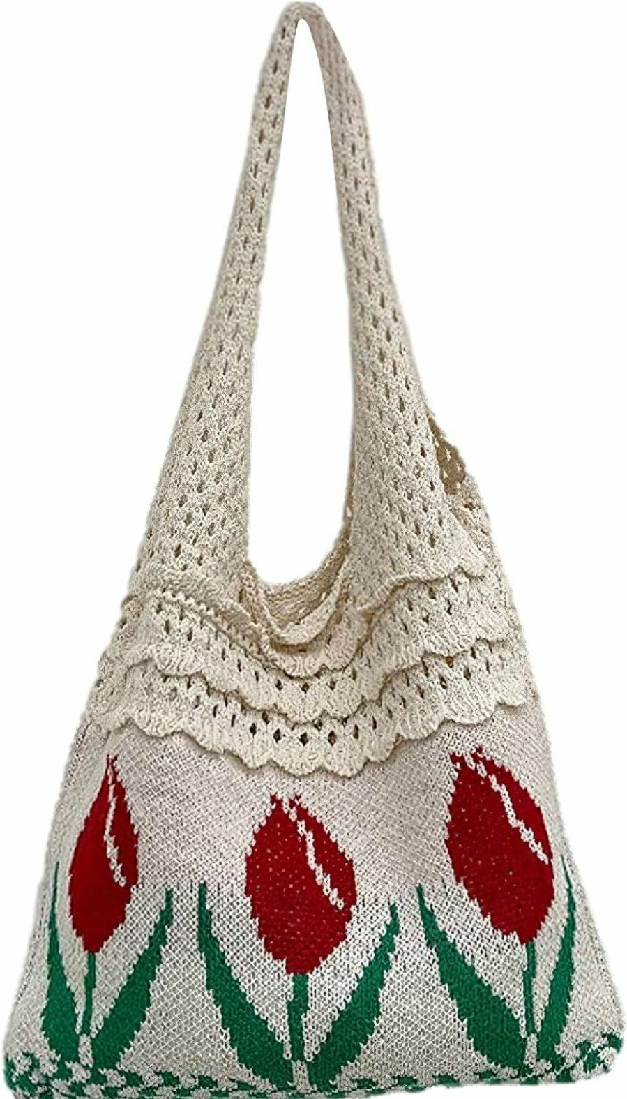 Hobo Handbags | Anopo Anopo Women'S Crochet Tote Bag Aesthetic Fairy Hobo Bag Flower Shoulder Bag Mesh Beach Bag Summer Accessories