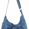 Hobo Handbags | Leaper Leaper Denim Tote Bag Denim Shoulder Bag Lightweight Retro Travel Crossbody Hobo Handbag For Women