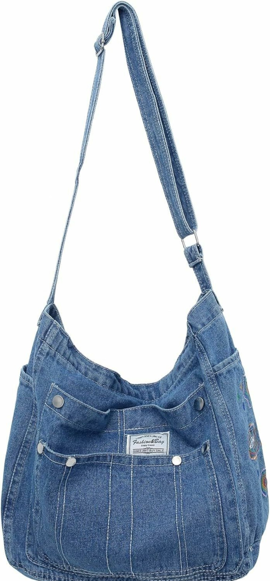 Hobo Handbags | Leaper Leaper Denim Tote Bag Denim Shoulder Bag Lightweight Retro Travel Crossbody Hobo Handbag For Women