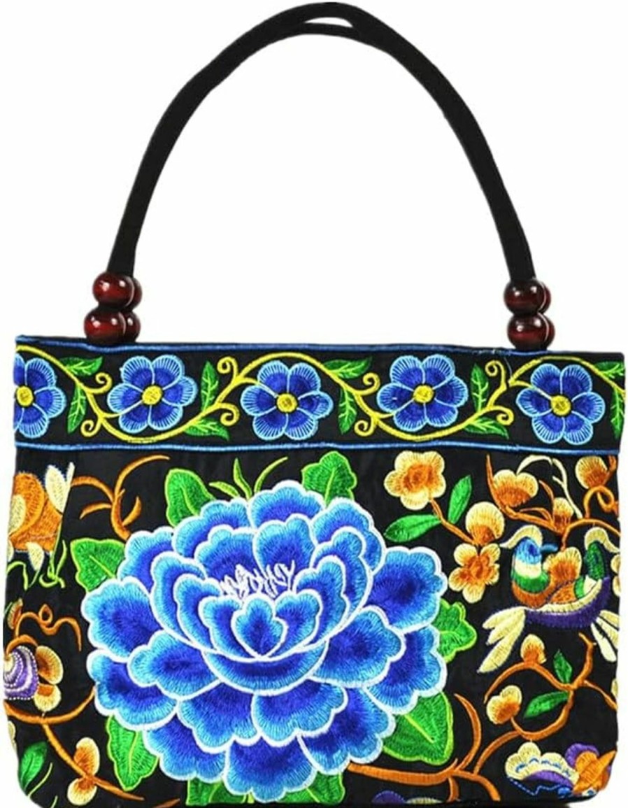 Hobo Handbags | candygirlft Embroidered Women Floral Handbags Embroidery Purse Vintage Hobo Tote Bag Ethnic Shoulder Bag