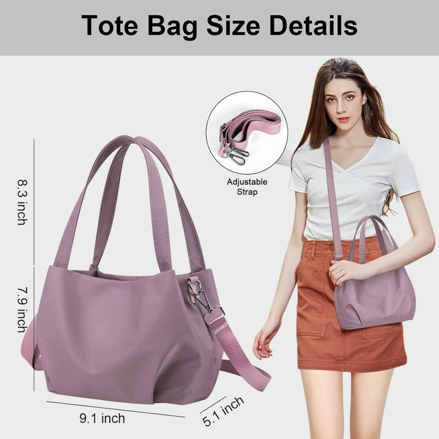 Hobo Handbags | VALUEQLO Valueqlo Women'S Tote Handbags, Multi-Pocket Shoulder Purse Casual Nylon Hobo Bag Waterproof Tote Crossbody Purse With Zipper