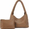 Hobo Handbags | CLUCI Cluci Woven Shoulder Bag For Women,Vegan Leather Purse Tote Handbag 2Ps