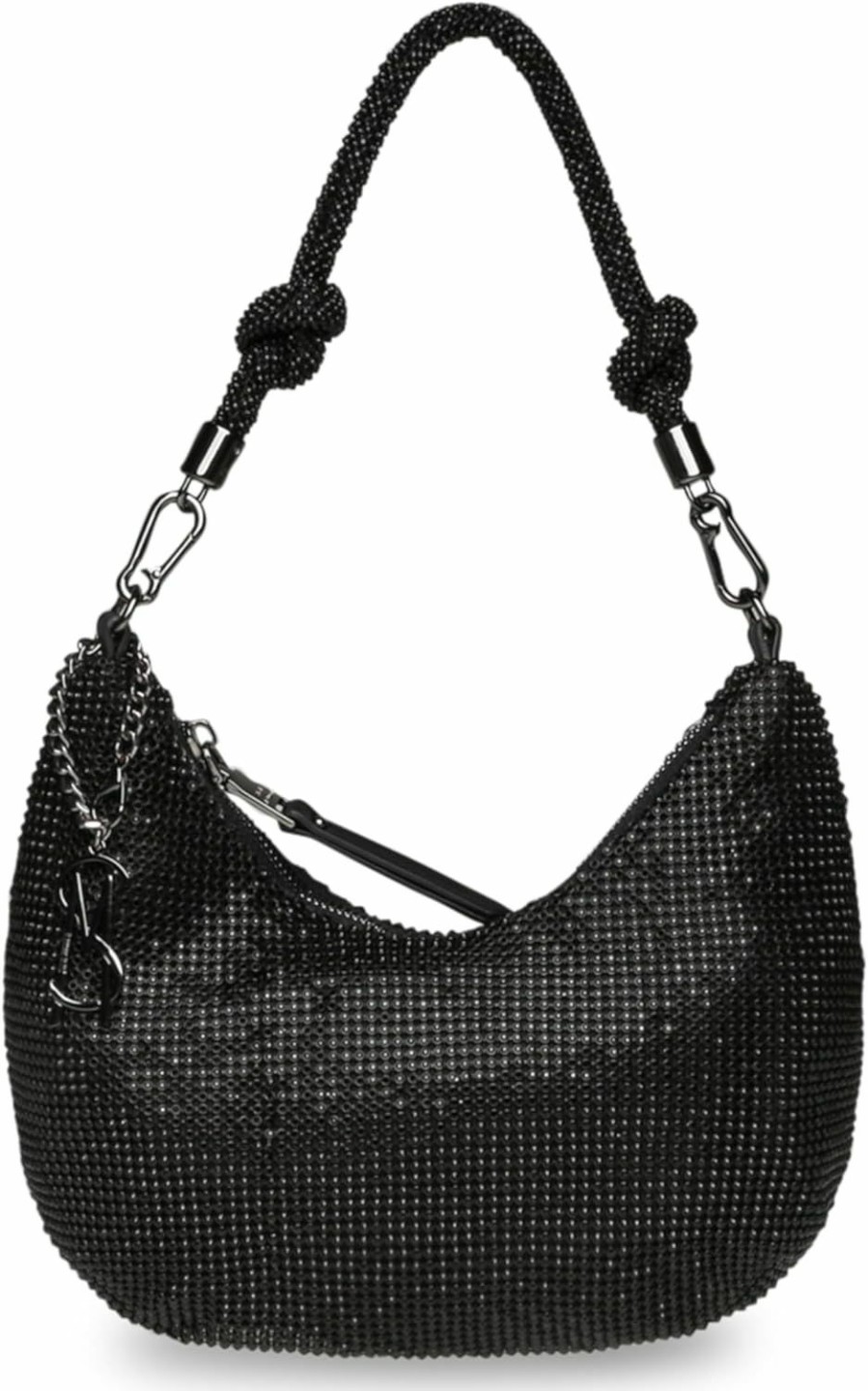 Hobo Handbags | Steve Madden Steve Madden Kaya Rhinestone Hobo Bag, Black