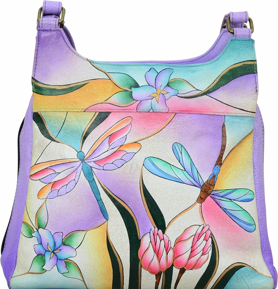 Hobo Handbags | Anna by Anuschka Anna By Anuschka Hand-Painted Original Artwork, Genuine Leather - Triple Compartment Satchel