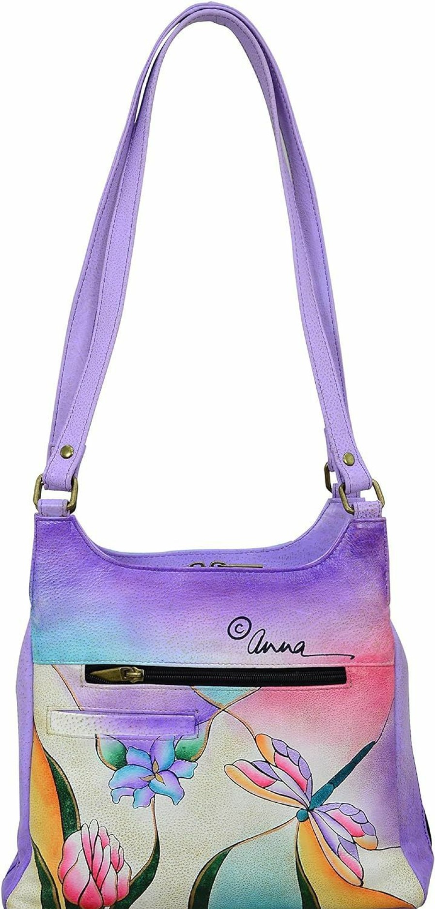 Hobo Handbags | Anna by Anuschka Anna By Anuschka Hand-Painted Original Artwork, Genuine Leather - Triple Compartment Satchel