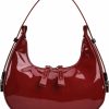 Hobo Handbags | PLOVELXN Women'S Crescent Shoulder Bags Retro Y2K 90S Hobo Handbags,Pu Leather Handle Underarm Clutch Purses,Cherry Red Shoulder Bags