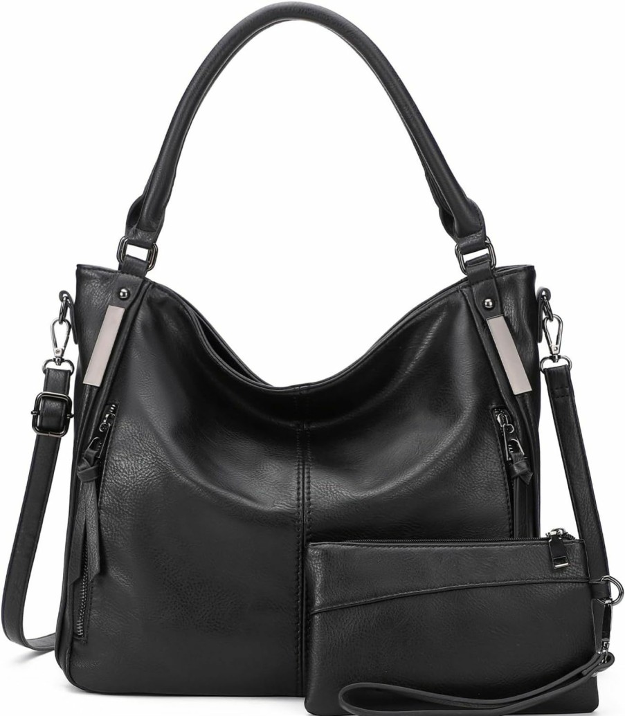 Hobo Handbags | KL928 Purses For Women Shoulder Handbag Large Hobo Tote Bag With Small Purse (Z-Black-Cm)