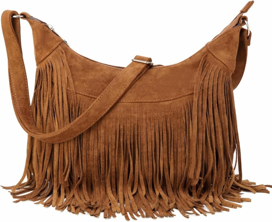 Hobo Handbags | Sunwel Fashion Sunwel Fashion Women Fringe Hobo Bag Western Purse Shoulder Bag Vegan Suede Tassel Hippie Crossbody Bag