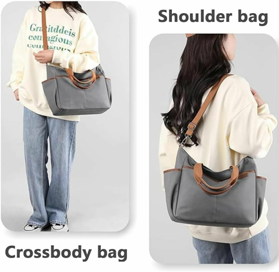 Hobo Handbags | Tuobo Tuobo Large Capacity Multi-Pocket Casual Canvas Bag Shoulder Crossbody Tote Bag