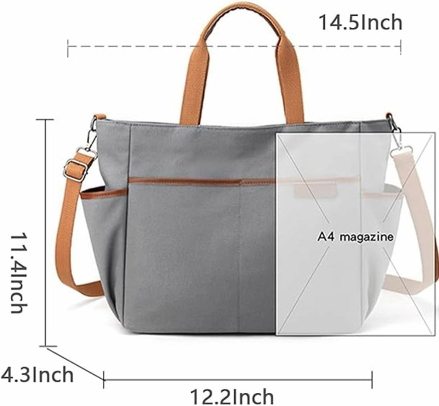 Hobo Handbags | Tuobo Tuobo Large Capacity Multi-Pocket Casual Canvas Bag Shoulder Crossbody Tote Bag