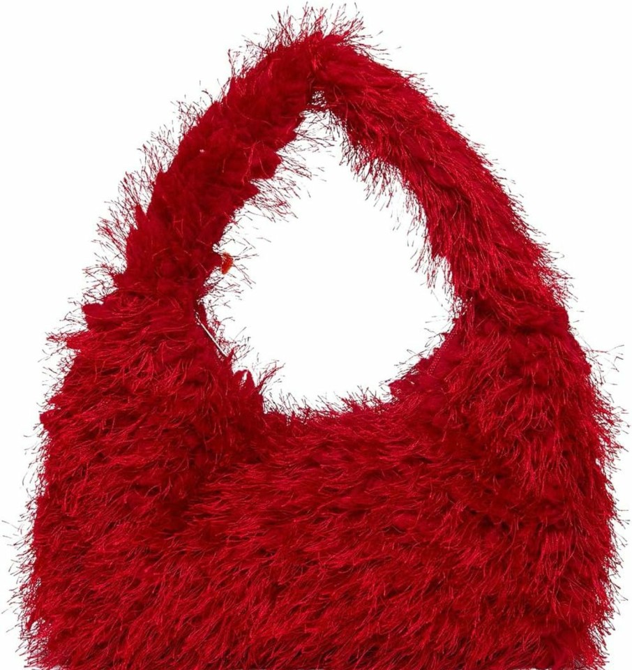 Hobo Handbags | GORGLITTER Gorglitter Women'S Faux Fur Fluffy Hobo Bag Furry Handbag Purse Fashion Shoulder Bag