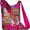 Hobo Handbags | Tribe Azure Fair Trade Tribe Azure Pink Large Floral Hobo Sling Shoulder Bag Cross Body Market Travel Fashion School Roomy