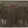 Hobo Handbags | Wrangler Wrangler Signature Pocket Fringe Purse Genuine Leather Crossbody Bag For Women