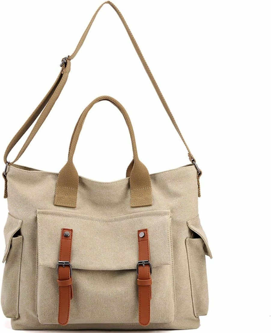 Hobo Handbags | Barsine Canvas Messenger Bag Vintage Crossbody Shoulder Hobo Bag With Pockets Uni Medium Size Tote Purse