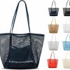 Hobo Handbags | VKIOIP Vkioip Women Mesh Tote Beach Bag, Casual Foldable Hobo Shoulder Bag For Picnic,Vacation,Dark Blue