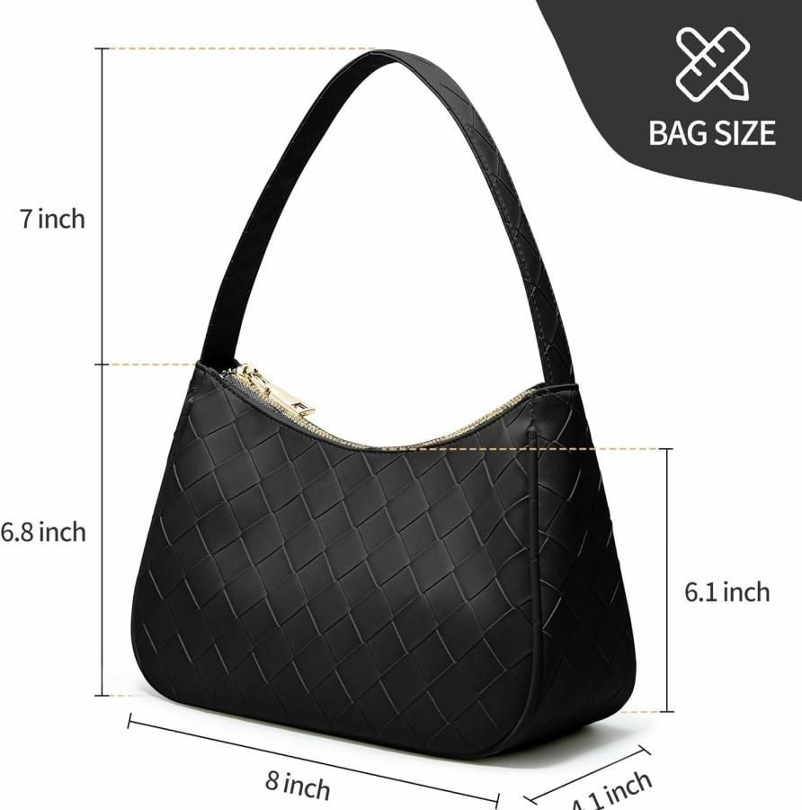 Hobo Handbags | KALIDI FANCY FOREST Shoulder Bags For Women, Cute Hobo Bag Tote Handbag Women'S Crossbody Handbags Fashion Mini Clutch Purse With Zipper Closure Casual Shopping Work Travel Black