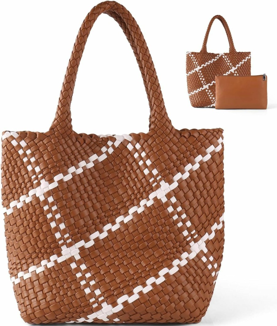 Hobo Handbags | IwIeIaIrI Iwieiairi Woven Handbag Tote Bag - Vegan Leather Purses For Women,Fashion Designer Large Capacity Handmade Woven Hobo Bag