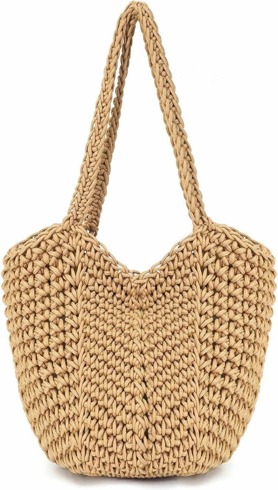 Hobo Handbags | Epsion Women Cotton Knitted Tote Bag Mesh Beach Bag Summer Hobo Bag Shoulder Bag Y2K Purse Handbag