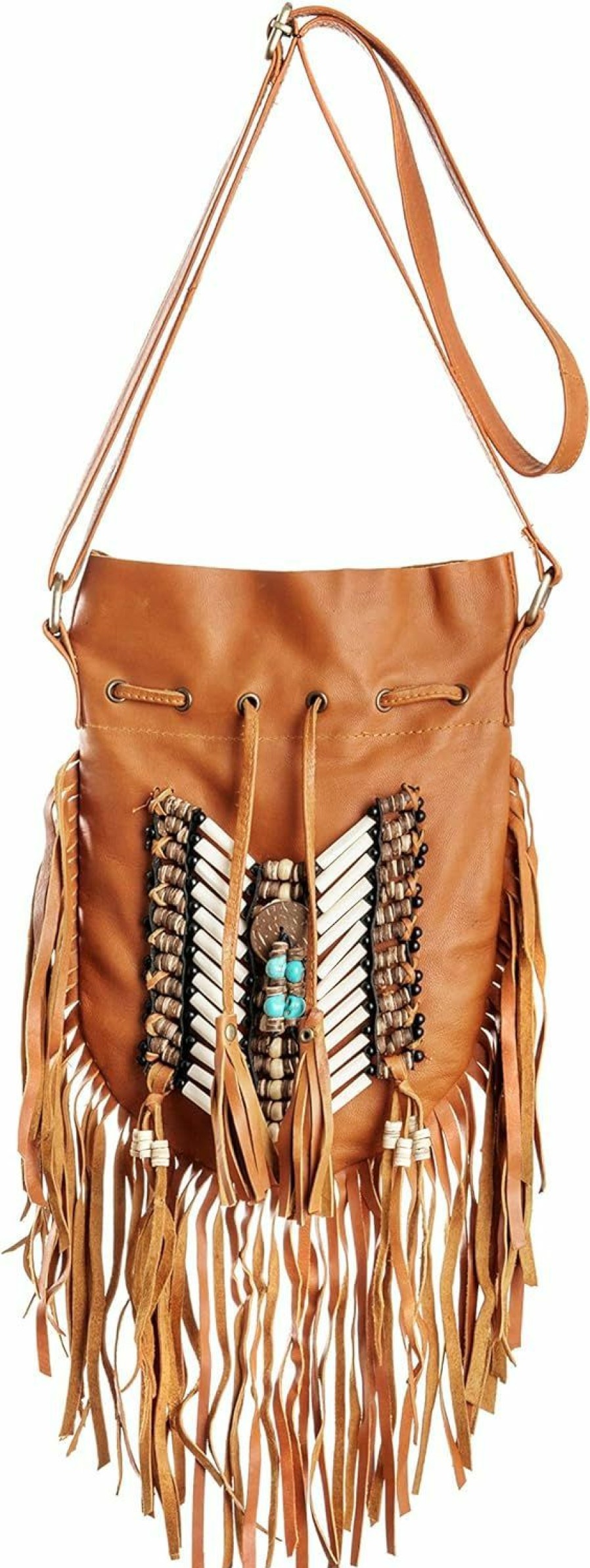 Hobo Handbags | BohoBags Official Boho Bag Round S | Real Leather | Fringe Purse | Bohemian Bags