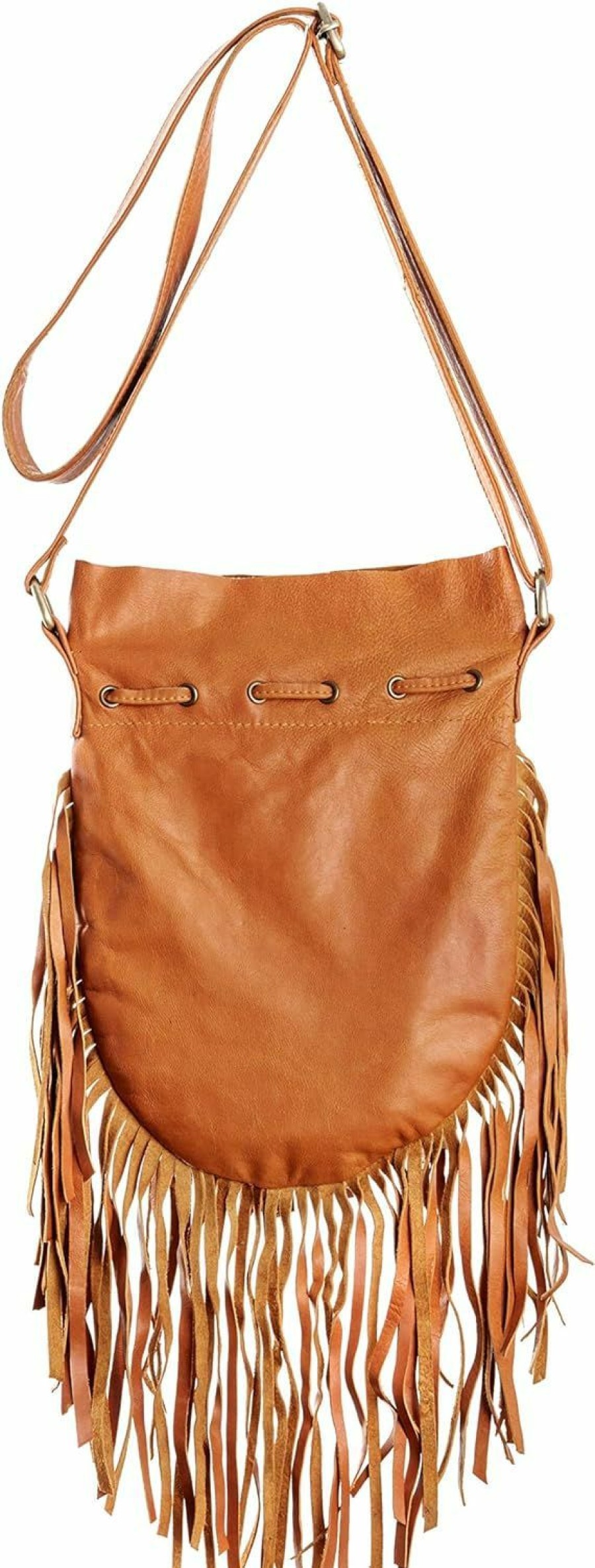 Hobo Handbags | BohoBags Official Boho Bag Round S | Real Leather | Fringe Purse | Bohemian Bags