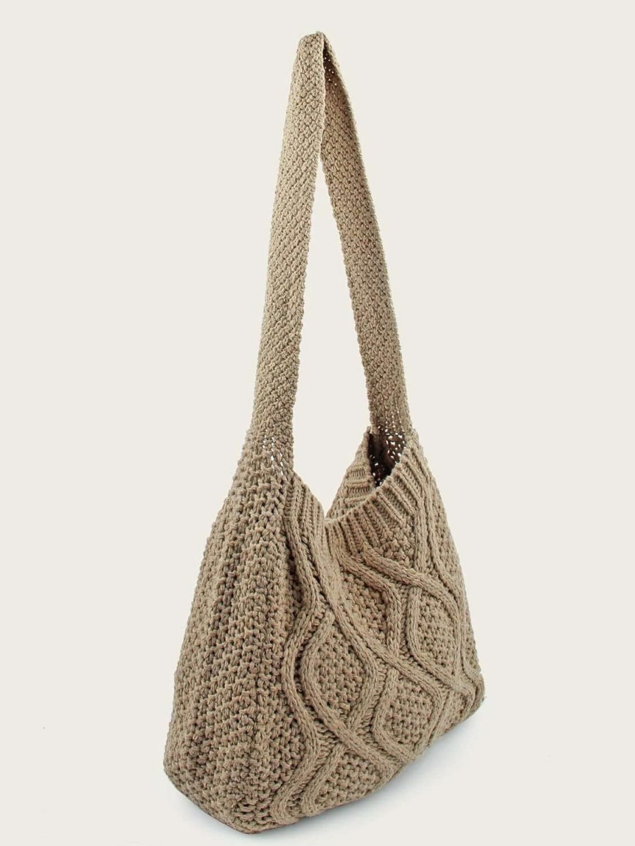 Hobo Handbags | Verdusa Verdusa Women'S Crochet Shoulder Handbags Hobo Knitted Tote Bag Shopping Bags