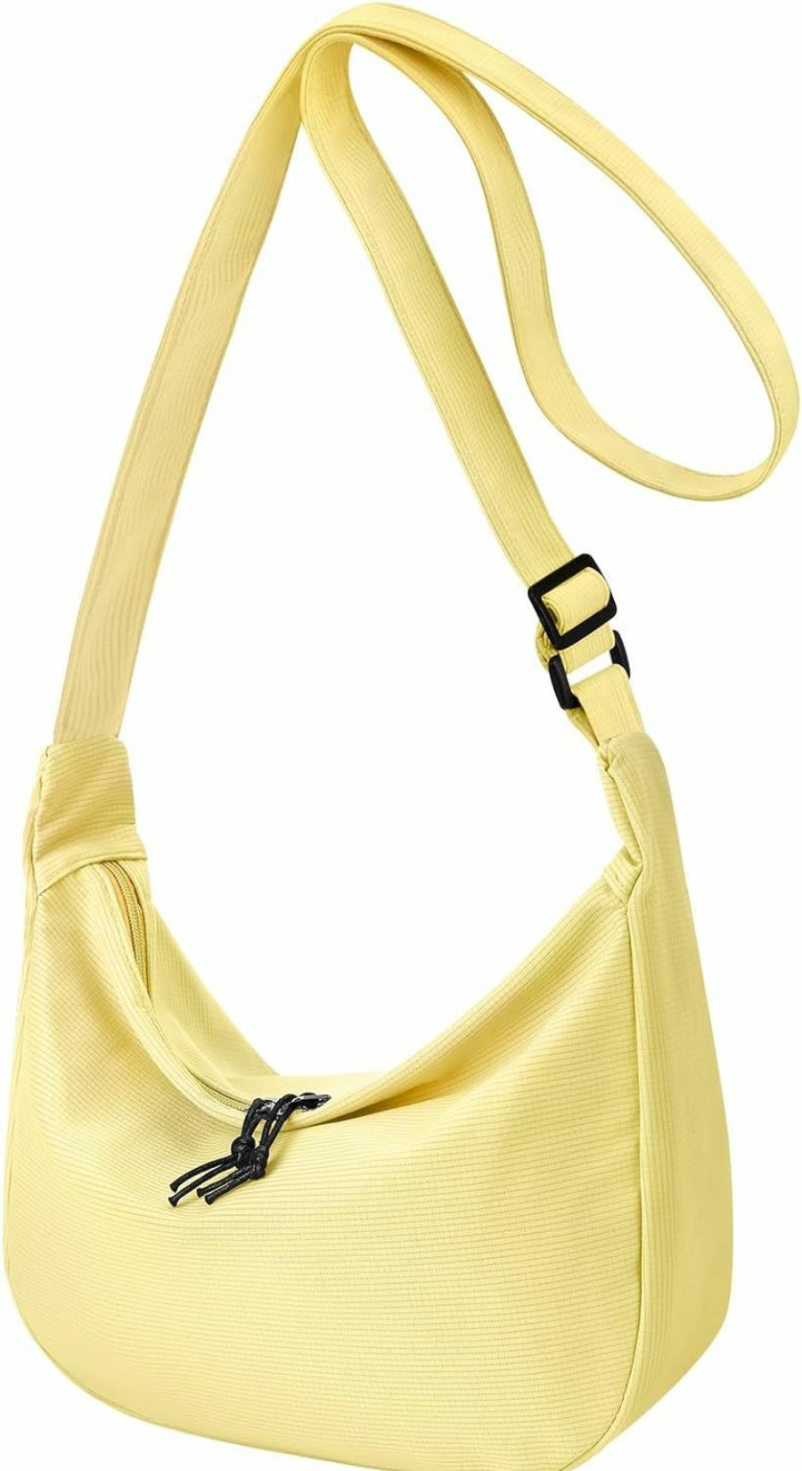 Hobo Handbags | EIMMBD Crossbody Bag For Women Men Nylon Crescent Bag With Adjustable Strap Small Hobo Shoulder Bag Handbag For Travel Work (Light Yellow)