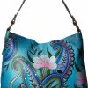 Hobo Handbags | Anna by Anuschka Anna By Anuschka Hand Painted Leather Women'S Large Shoulder Hobo, Denim Paisley Floral