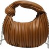 Hobo Handbags | RichCoco Richcoco Women Knotted Woven Ruched Handbag Soft Faux Leather Purse Chic Top Handle Bag For Ladies Small Hobo Handbag