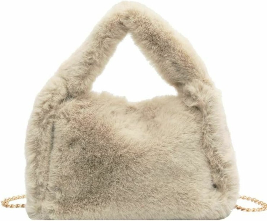 Hobo Handbags | Ulisty Ulisty Women Autumn Winter Small Plush Tote Bag Mini Fluffy Shoulder Bag Crossbody Bag Top Handle Bag Handbag