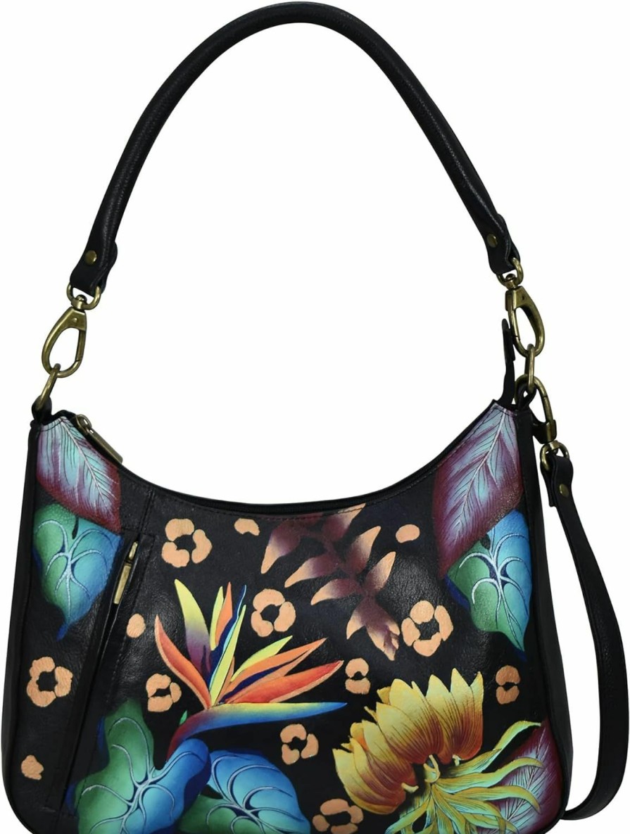 Hobo Handbags | Anna by Anuschka Anna By Anuschka Women'S Hand-Painted Genuine Leather Large Top Zip Hobo