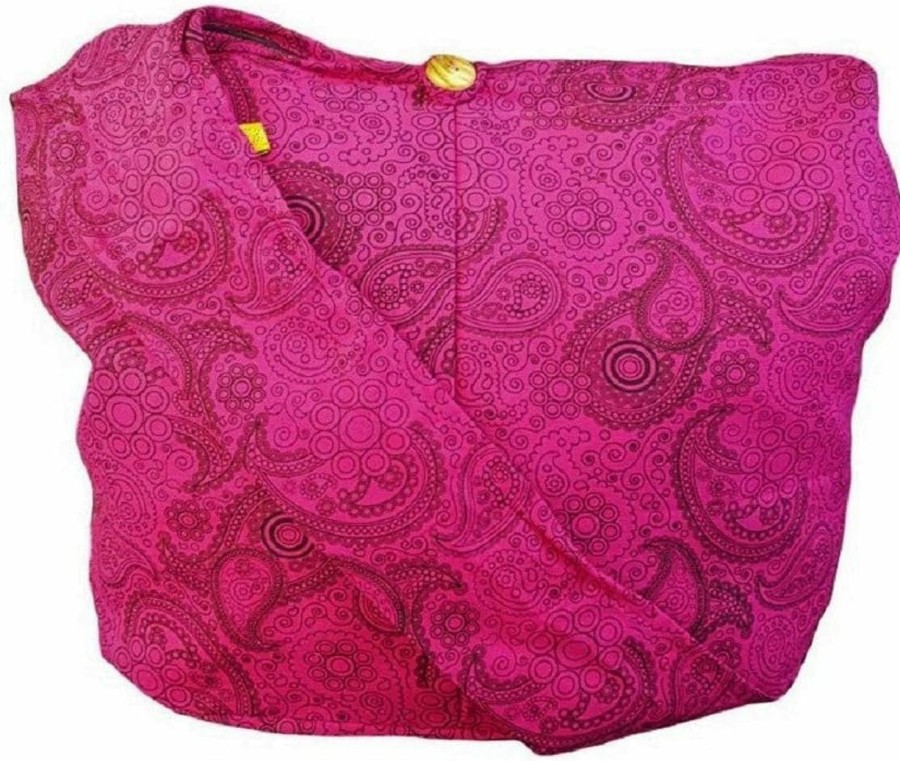 Hobo Handbags | BenThai Products Btp! Thai Cotton Hippie Hobo Sling Crossbody Bag Eco Friendly Shopping Bag Paisley Print Large