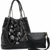 Hobo Handbags | BelonYou Belonyou Women'S 2Pcs Kull Purses And Handbag Punk Gothic Hobo Tote Shoulder Bag Pu Leathe Black Crossbody Bag Satchels