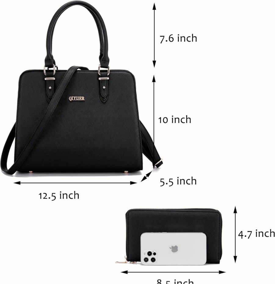 Hobo Handbags | Qiyuer Qiyuer Satchel Purses For Women Top Handle Bag Purse And Wallet Set Work Tote Bags 2Pcs