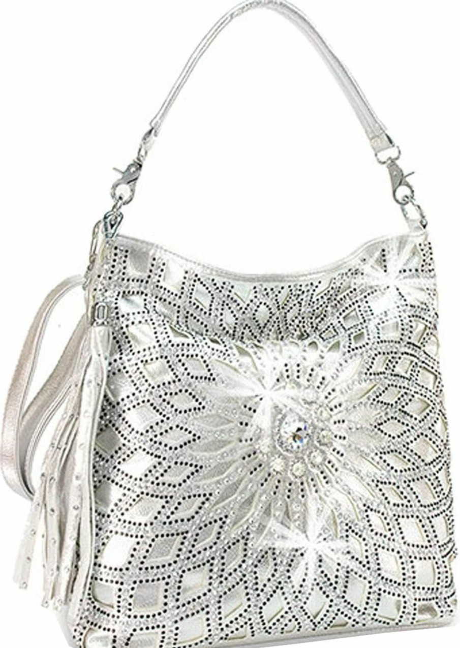 Hobo Handbags | Zzfab Zzfab Starburst Rhinestone Hobo Bag With Shoulder Strap