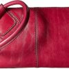 Hobo Handbags | HOBO Hobo Sable Wristlet Pouch For Women - Tumbled Leather Construction With Circular Wrist Strap, Handy And Compact Pouch Fuchsia One Size One Size