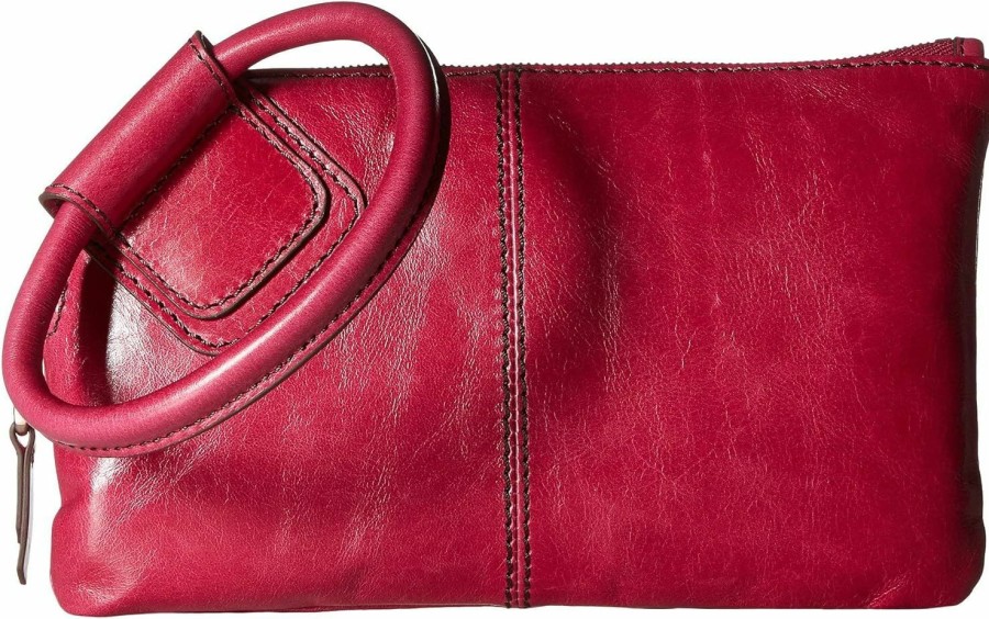 Hobo Handbags | HOBO Hobo Sable Wristlet Pouch For Women - Tumbled Leather Construction With Circular Wrist Strap, Handy And Compact Pouch Fuchsia One Size One Size