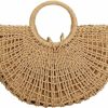 Hobo Handbags | ZYLZHMCH Handwoven Rattan Top-Handle Bag For Women Hobo Bag Straw Tote Bag Bohemian Round Summer Beach Large Carrying Retro Handbag