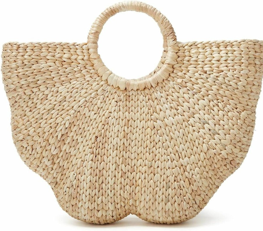 Hobo Handbags | Rungion Women Tote Bag Straw Hobo Handbag Fashion Woven Top Handle Bag Shoulder Bag Beach Purse Moon Bag Bucket Bag Summer