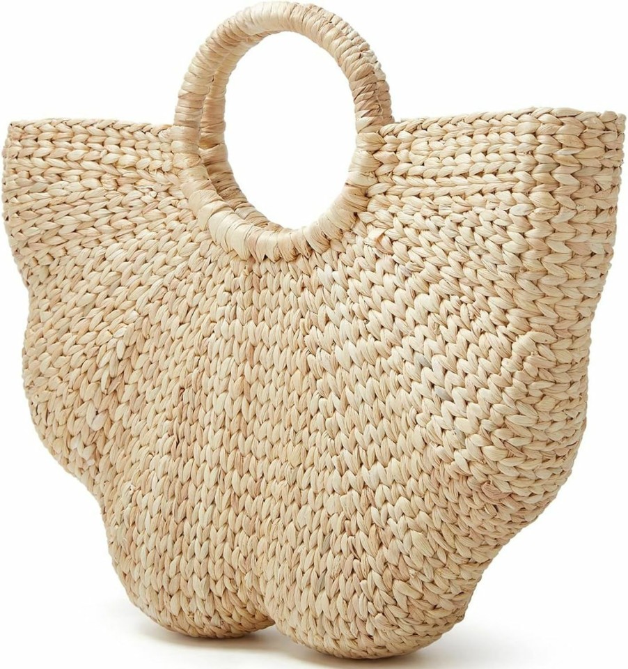 Hobo Handbags | Rungion Women Tote Bag Straw Hobo Handbag Fashion Woven Top Handle Bag Shoulder Bag Beach Purse Moon Bag Bucket Bag Summer